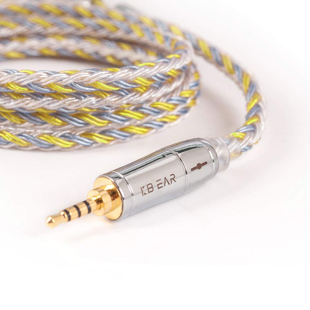 Amazon | KBX4919 KB EAR24芯リケーブル3色混合編み ステレオ 高純度銀